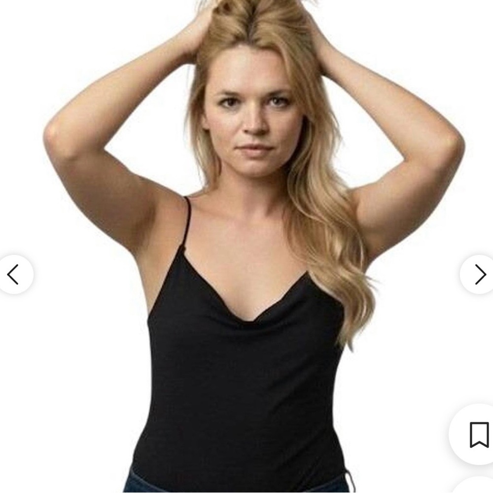 A&F Black Cowl Neck Halter Bodysuit